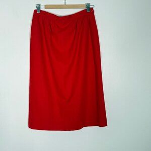 Vintage Pendleton 100%  Wool Skirt Below The Knee Red Pencil Skirt 12
